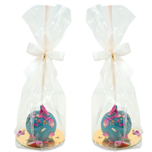 Blue Deluxe Cake-Pops with Rose Petals (10 pieces)
