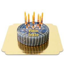 Star Wars candles on space cake (Medium ((26 cm) 12-14 slices))