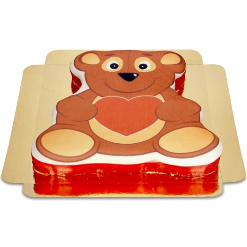 Heart bear cake