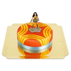 Wonder Woman On Super Powers Red Cake (Medium)