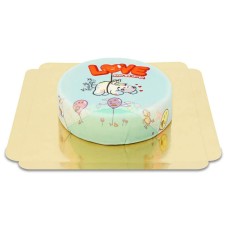 Cake with Chubby Zebra - Chubby Unicorn (Small (18 cm (6 - 8 parts)))