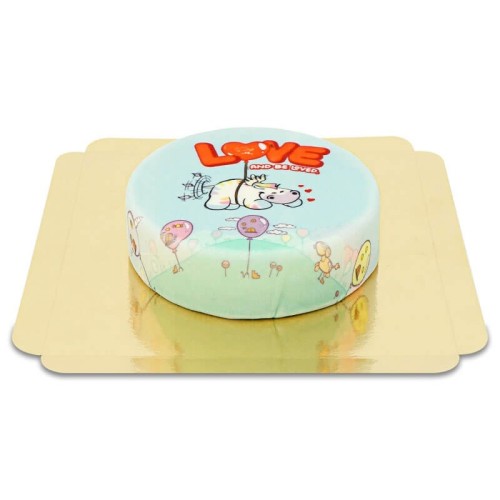 Cake with Chubby Zebra - Chubby Unicorn (Small (18 cm (6 - 8 parts)))