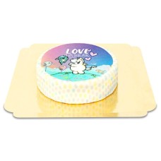 Chubby Zebra and Mooh Cake "Love is in the Air" - Chubby Unicorn (Small (18 cm (6 - 8 parts)))