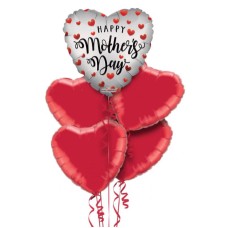 Happy Mothers Day Hearts Balloon Bouquet