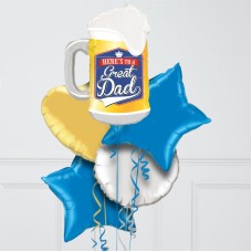 Here's to A Great Dad Inflated Foil Balloon Bunch