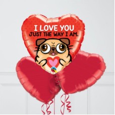 I Love You Just the Way I Am Inflated Foil Balloon Bunch