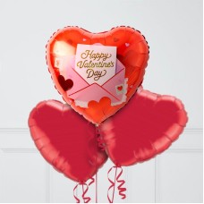 Love Letters Valentine's Day Hearts Inflated Foil Balloon Bunch