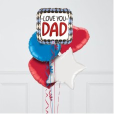 Love You Dad Happy Father's Day Inflated Foil Balloon Bunch