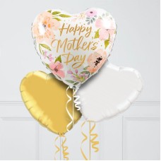 Rose Gold Floral Happy Mother's Day Inflated Foil Balloon Bunch