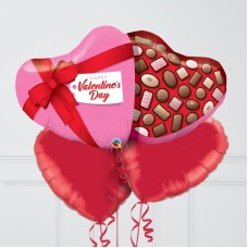 Valentine's Day Chocolates Heart Shape Foil Balloon Bouquet