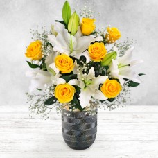 Yellow Rose & Lily (No Vase)