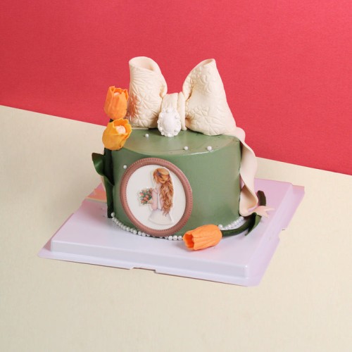 Chocolate Tulip Delight Theme Cake 6 inch