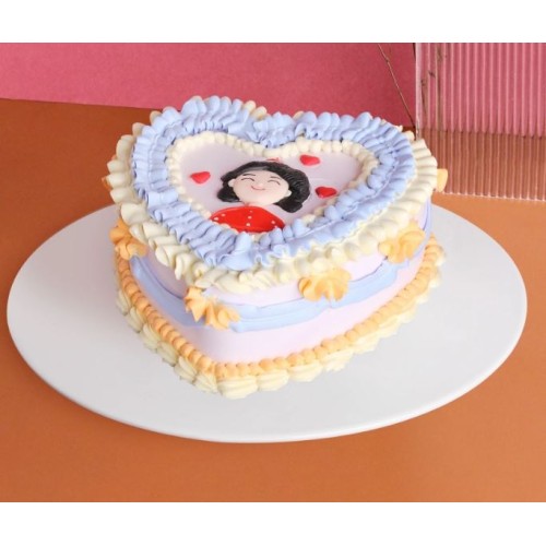 Mama's Vintage Heart Cake 6 inch