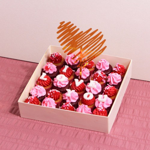 I LOVE YOU Personalised Mini Cupcakes 25 Pieces