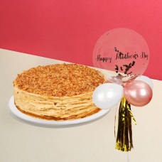Mother's Day Bundle Almond Salted Caramel Mille Crepe Cake (6 Inch)