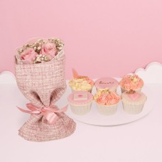 Love Letters Cupcakes & Bouquet Set