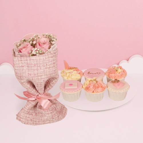 Love Letters Cupcakes & Bouquet Set