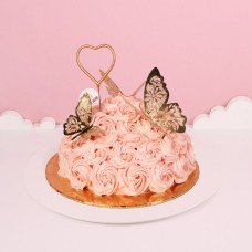 Golden Love of Butterfly Cake