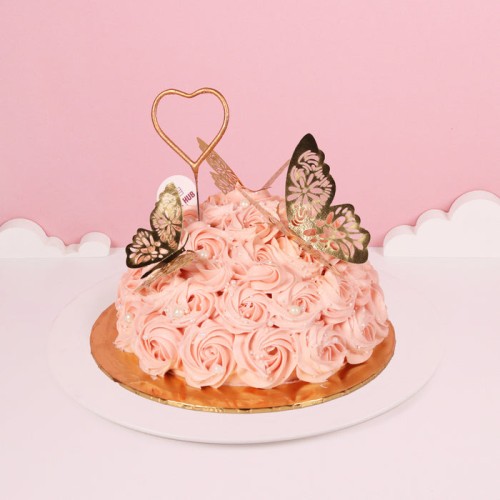 Golden Love of Butterfly Cake