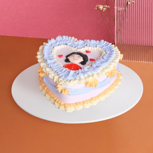 Mama's Vintage Heart Cake 6 inch