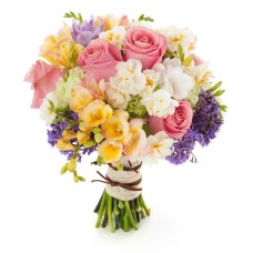 pink roses and white freesias (Standard)
