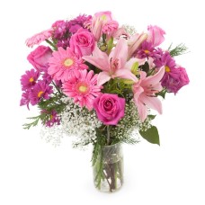 pink lilies roses and gerberas (Standard)