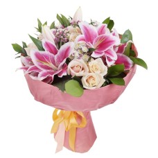 pink lilies and white roses (Standard)