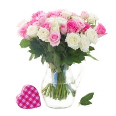 white and pink roses (Deluxe)