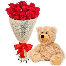 red roses and teddy bear (Standard)