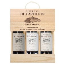 Chateau Du Cartillon, Haut-Medoc, Bordeaux, France, Red, 3x75cl in Wooden Gift Box
