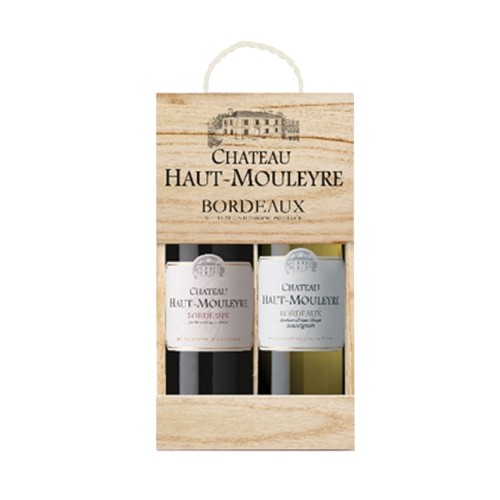Chateau Haut Mouleyre, Bordeaux, France, White and Red, 75cl in Wooden Gift Box