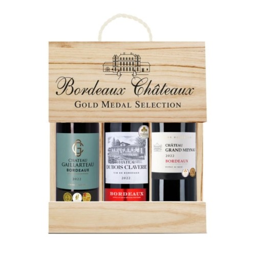 Gold Medal Selection Bordeaux 3 x 75cl in Wooden Gift Box