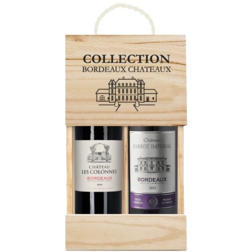 Collection Bordeaux 2x75cl in Wooden Gift Box