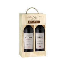 Calvet, 2 x Reserve, Bordeaux, France, 75cl in Wooden Gift Box