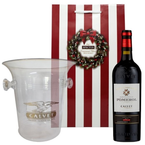Calvet Gift Ice Bucket with 1 Calvet, Reserve de Saint â€“ Jacque, Pomerol, Bordeaux, France, Red, 75cl