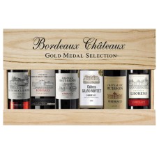 Chateaux Gold Medal Selection, 6x75cl Red Wines from Bordeaux, France, in Wooden Gift Box