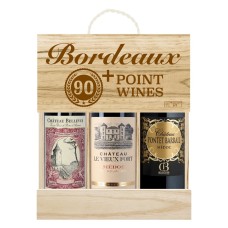 90+ Points Bordeaux Selection 3 x 75cl in Wooden Gift Box