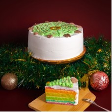 Holiday Joy Rainbow Cake