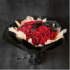 Dark Elegant Soap Flower Bouquet (52 stalks)