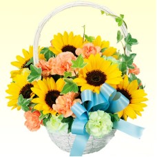 Sunflower ribbon arrangement