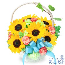 sunflower ribbon basket