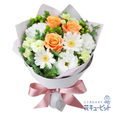 winter bouquet of orange roses