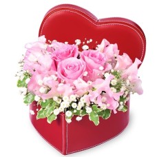 Sweet Pea Heart Box Arrangement