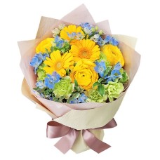 Yellow & blue bouquet