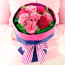Stripe Ribbon Bouquet Pink