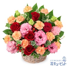 Colorful basket arrangement