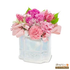 Modern pink rose preserved flower arrangement