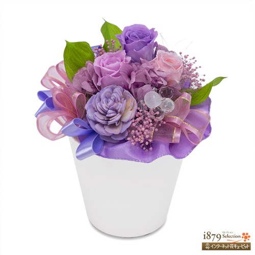Elegant preserved purple rose flower arrangement