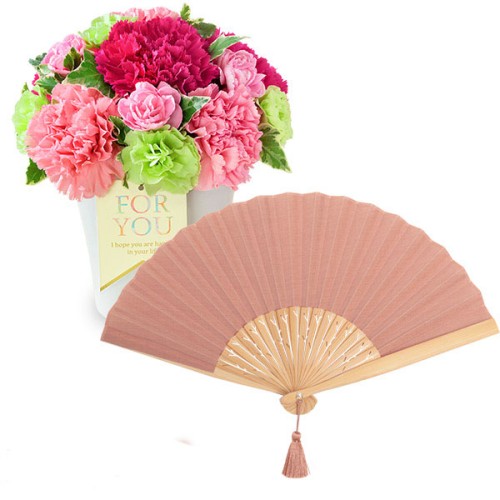 Glamorous (Pink) And [Nishikawa Shoroku Shoten] Koeda Folding Fan (Sakura)