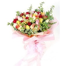 33pcs colorful Rose